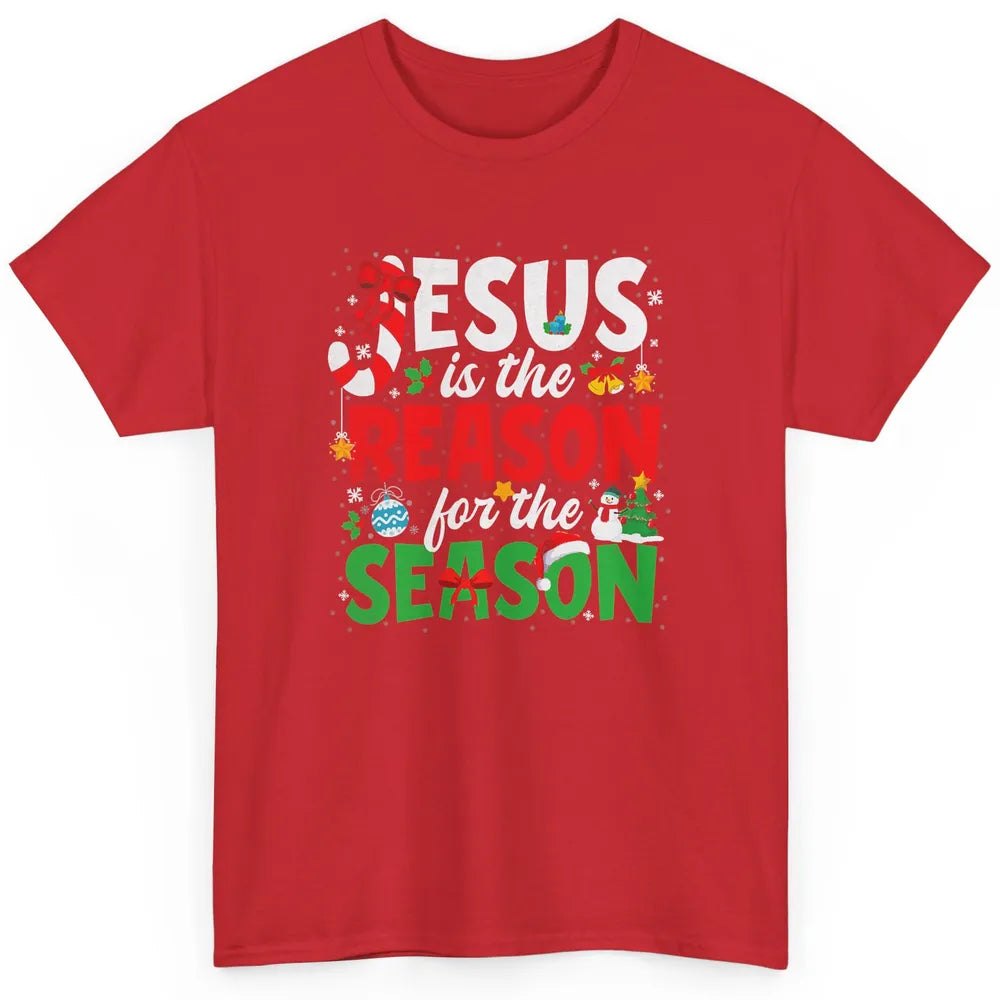 Merry Christmas Jesus The Reason For Season Xmas Candy Tree Classic Unisex T-Shirt