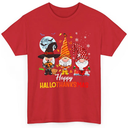 Funny Pumpkin Gnomes Hallo-thank-mas Thanksgiving Christmas Classic Unisex T-Shirt