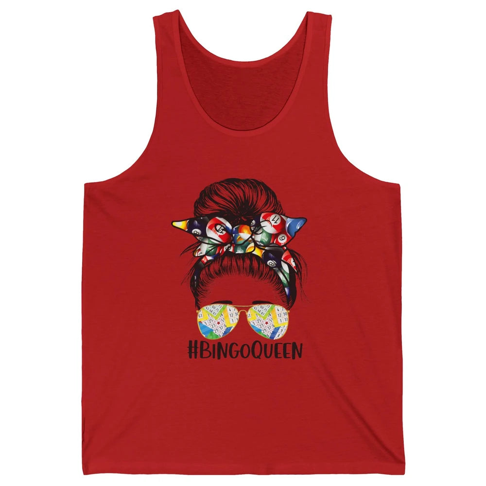 Bingo Life Messy Bun Bandana Gambling Lucky Bingo Player Unisex Jersey Tank