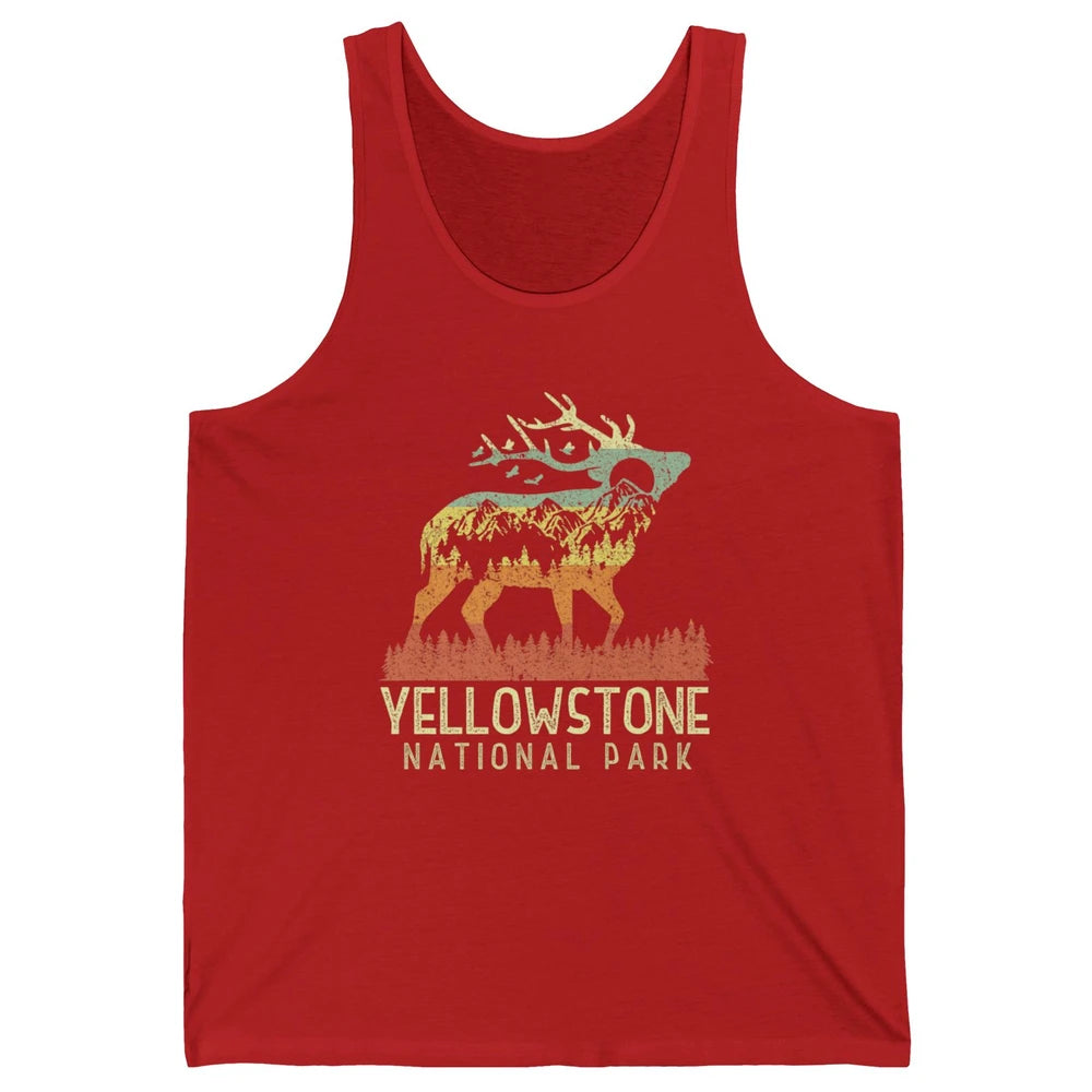 Yellowstone National Park Reindeer Mountains Vintage Outdoor Unisex Jersey Tank