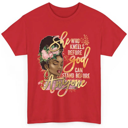 Black Girl She Who Kneels Before God Christian Afro Women Classic Unisex T-Shirt