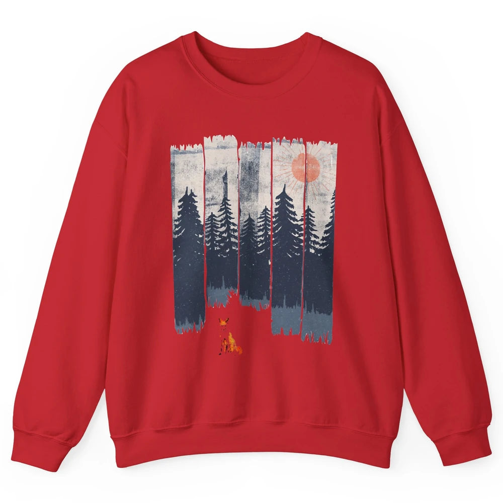 A Fox In The Wild Nature Sunset Wildlife In The Wilderness Unisex Crewneck Sweatshirt