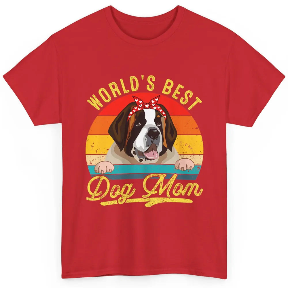 World Best Saint Bernard Dog Mom Funny Sunflower Mothers Day Classic Unisex T-Shirt