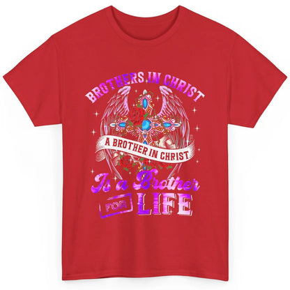 Christian Brother Is A Brother For Life Cute Floral Cross Church Bible God Jesus Classic Unisex T-Shirt