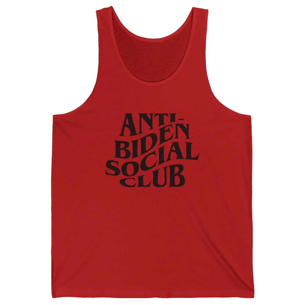 Anti Liberals Anti Biden Social Club Conservative US Flag Unisex Jersey Tank