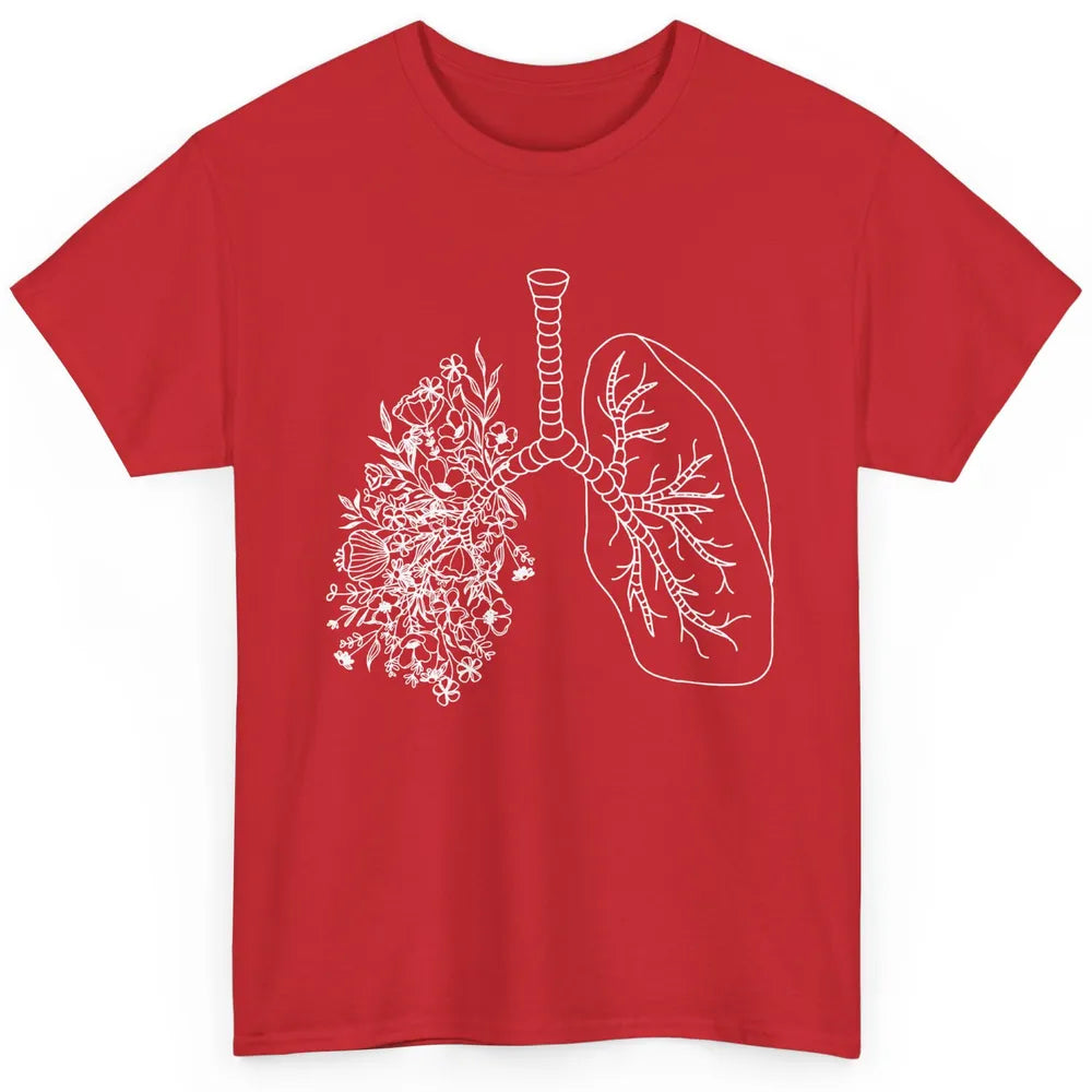 Floral Lung Botanical Asthma Cystic Fibrosis Pulmonology Classic Unisex T-Shirt