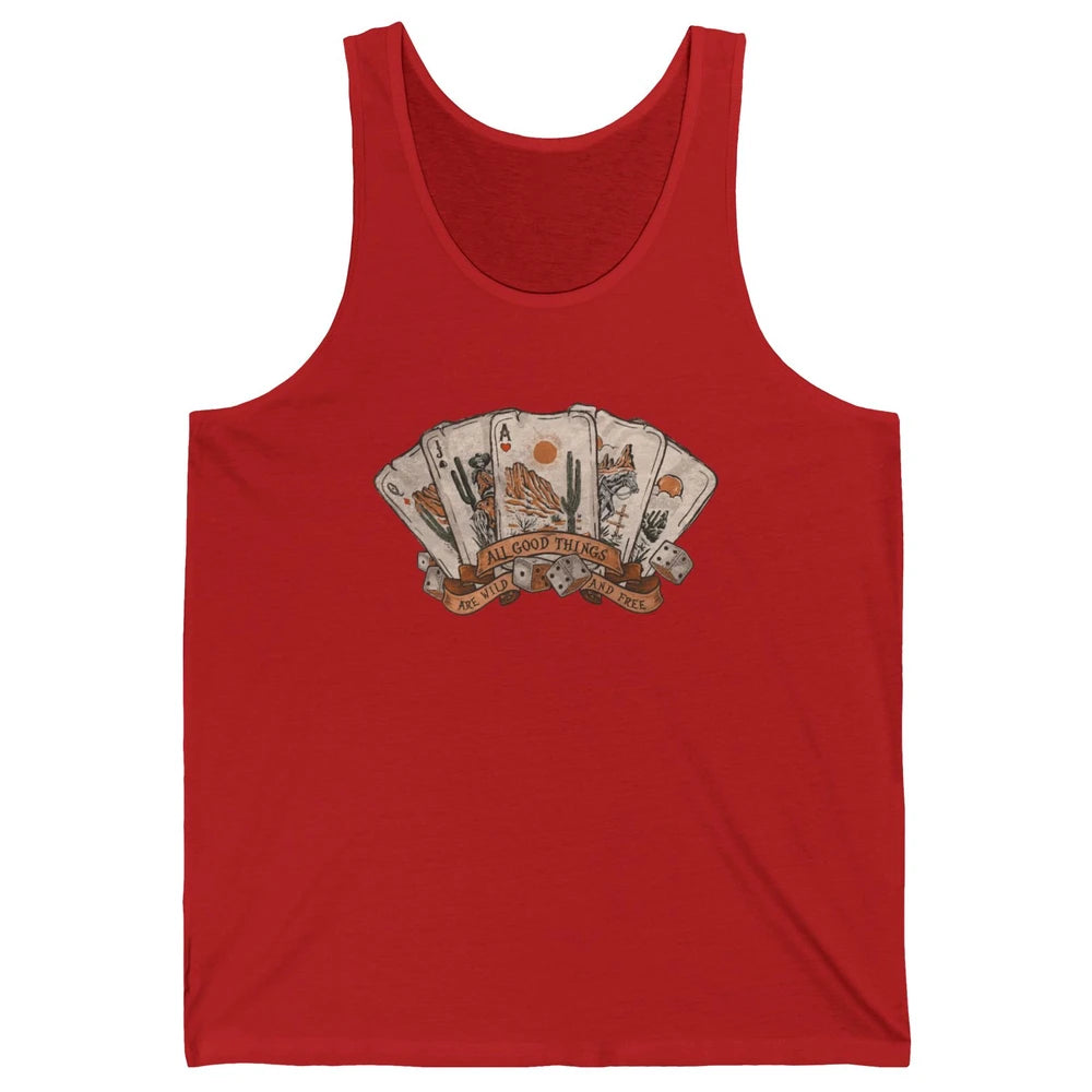 All Good Thing Wild Free Poker Card Western Country Retro Unisex Jersey Tank