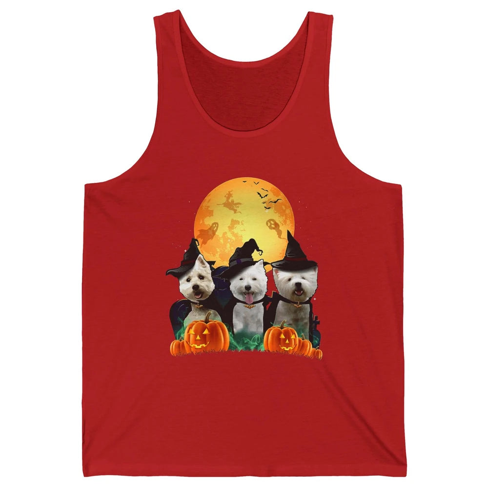 Westie Witch Pumpkin Jack-o-lantern Halloween Dog Mom Gift Unisex Jersey Tank