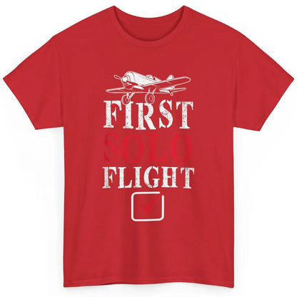 First Solo Flight Check New Pilot Aeronaut Vintage Airplane Classic Unisex T-Shirt