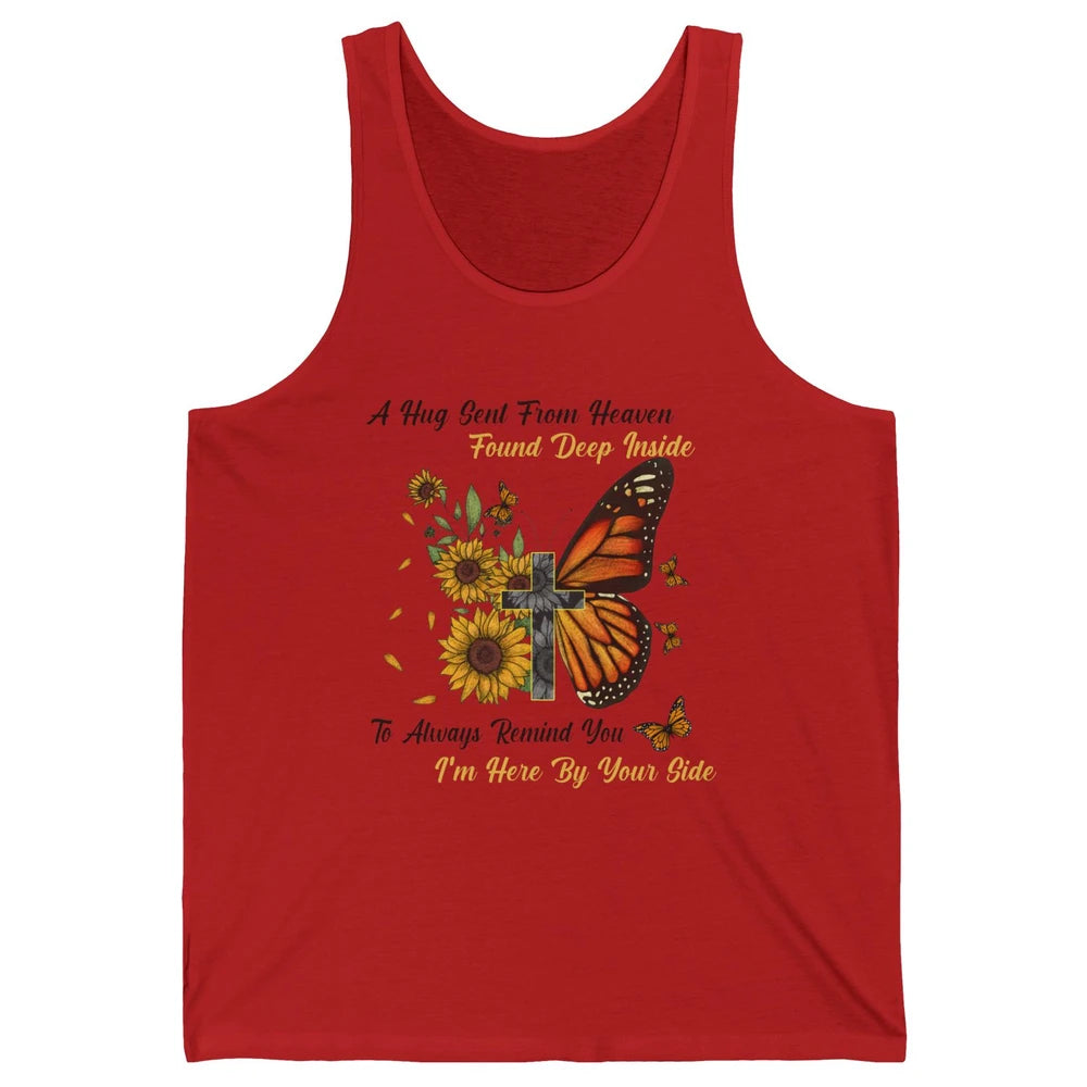 Butterfly Sunflower Jesus Cross Im By Your Side Heaven Angel Unisex Jersey Tank