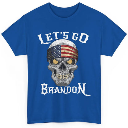 Retro Skull US Flag Let's Go Brandon Anti Biden Pro America Classic Unisex T-Shirt