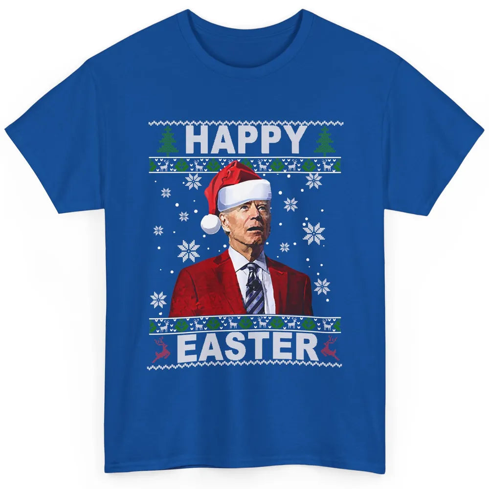 Funny Biden Santa Hat Happy Easter Anti Biden Christmas Classic Unisex T-Shirt