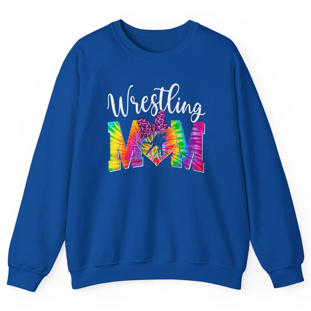 Vintage Sports Wrestling Mom Mama Martial Art Tie Dye Retro Unisex Crewneck Sweatshirt