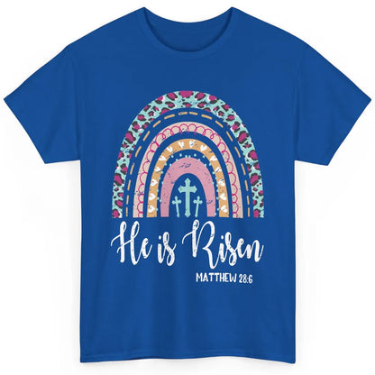 Boho Rainbow He Is Risen Leopard Western Christian Western Classic Unisex T-Shirt