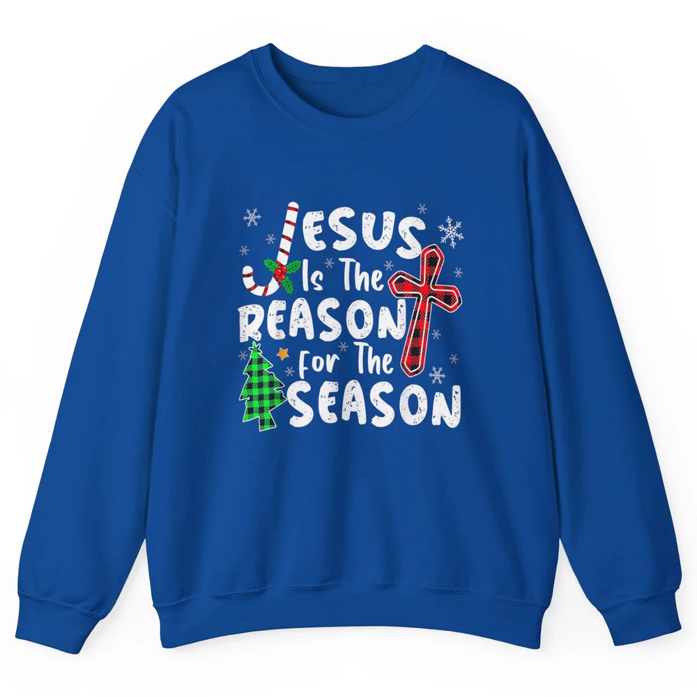 Merry Christmas Jesus The Reason For Season Xmas Cross Candy Unisex Crewneck Sweatshirt