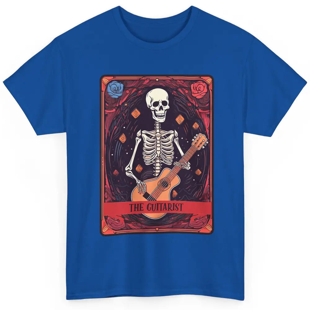 Retro Skeleton Musician The Guitarist Tarot Card Halloween Classic Unisex T-Shirt