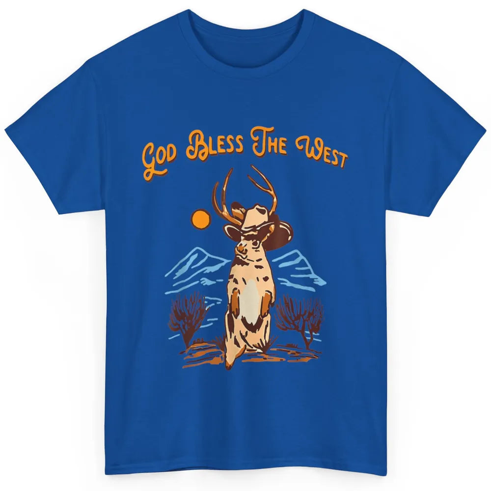 Western Country God Bless Vintage Cowboy Deer Music Desert Classic Unisex T-Shirt