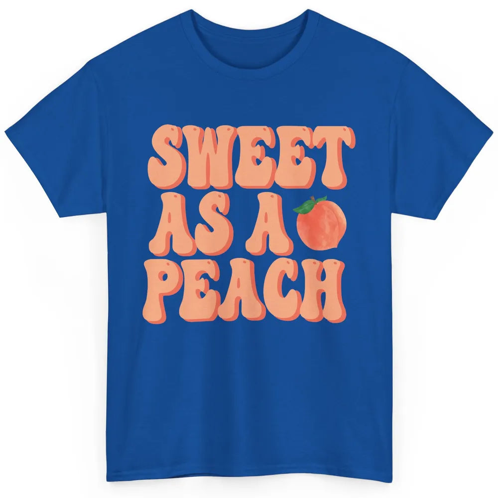 Sweet As A Peach Retro 70s Peachy Summer Fruit Peach Lovers Classic Unisex T-Shirt