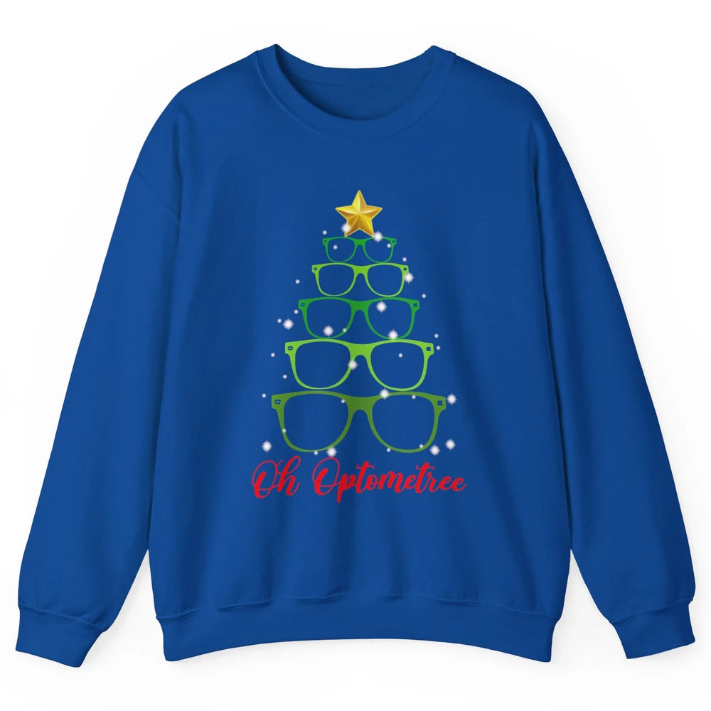 Glasses Christmas Tree Oh Optometree Optometry Optician Gift Unisex Crewneck Sweatshirt