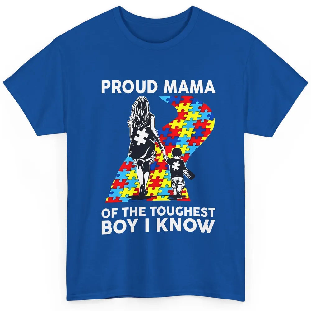 Autism Mom Proud Mama Of The Toughest Boy I Know Autism Classic Unisex T-Shirt