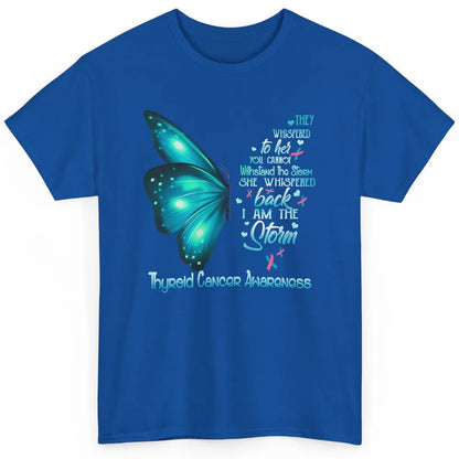 The Storm Teal Butterfly Warrior Thyroid Cancer Awareness Classic Unisex T-Shirt