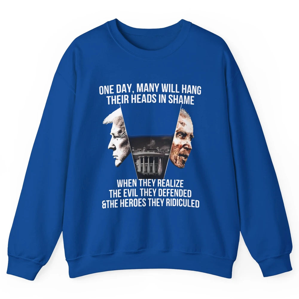 Trump Biden One Day Many Hang Their Head In Shame US Politic Unisex Crewneck Sweatshirt