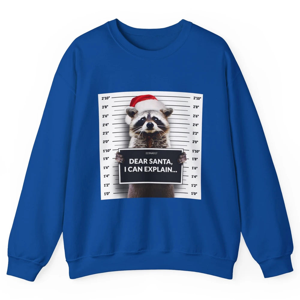 Funny Dear Santa I Can Explain Raccoon Xmas Merry Christmas Unisex Crewneck Sweatshirt