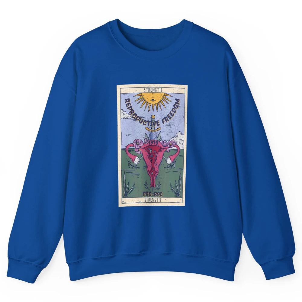 1973 Pro Roe Feminist Strength Tarot Card Mystical Halloween Unisex Crewneck Sweatshirt