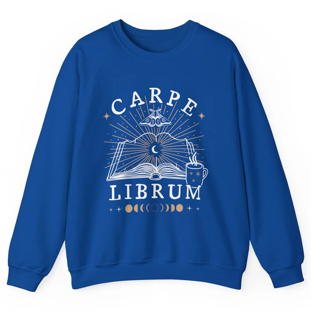 Carpe Librum Dark Academia Aesthetic Moth Book Witchy Gothic Unisex Crewneck Sweatshirt