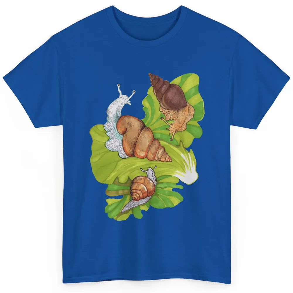 Cool Snail Shell Happy Snails On Leaf Life Watercolor Animal Classic Unisex T-Shirt