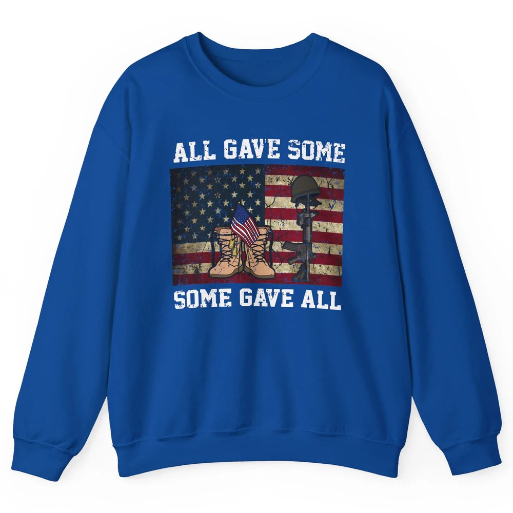 Retro US Veteran All Gave Some Some Gave All Memorial Day Unisex Crewneck Sweatshirt