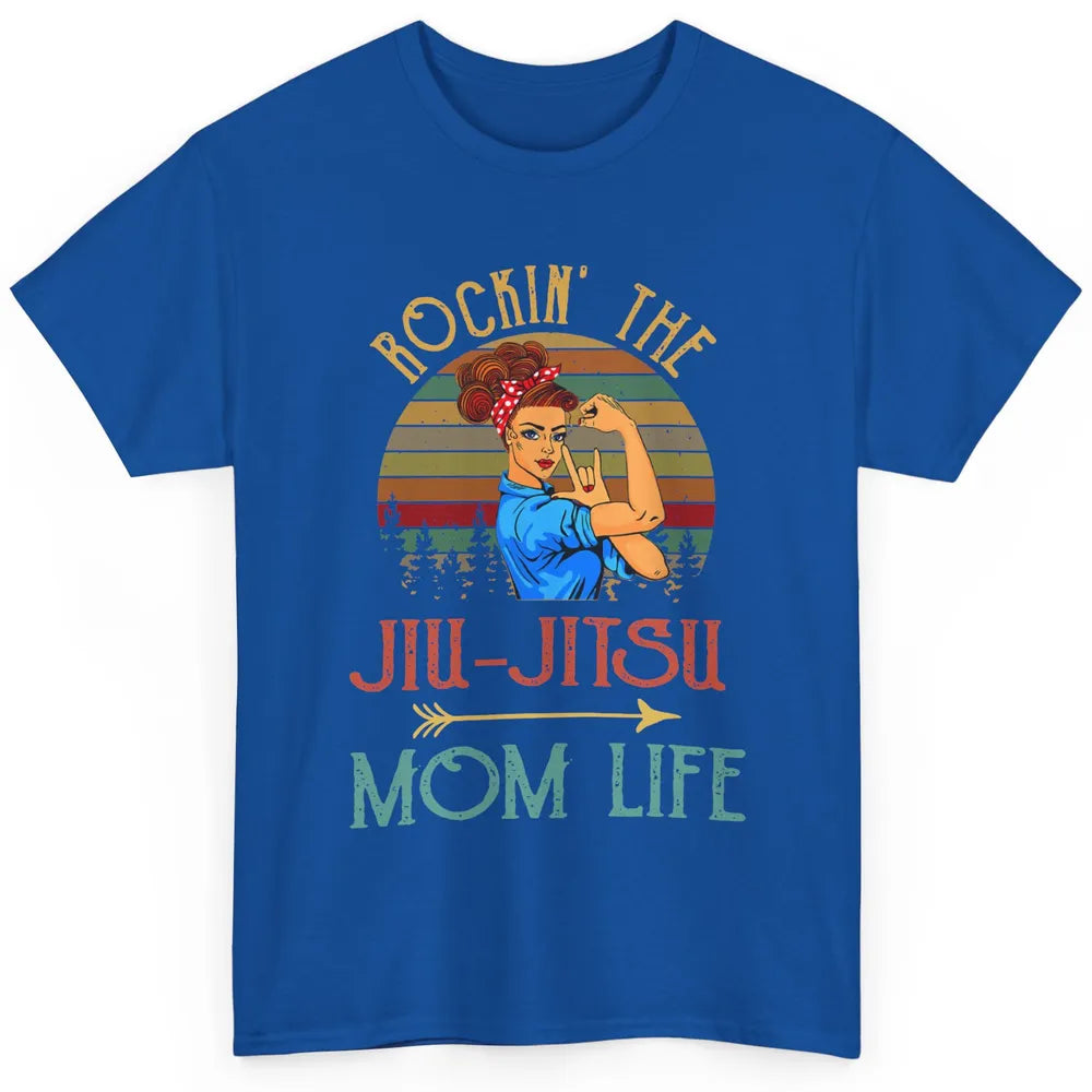 Vintage Messy Bun Jiu Jitsu Mom Life Taekwondo Martial Art Classic Unisex T-Shirt