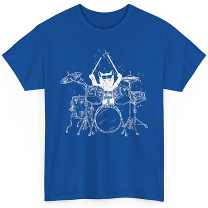 Funny Cat Drummer Playing Drums Cute Kitten Music Player Classic Unisex T-Shirt