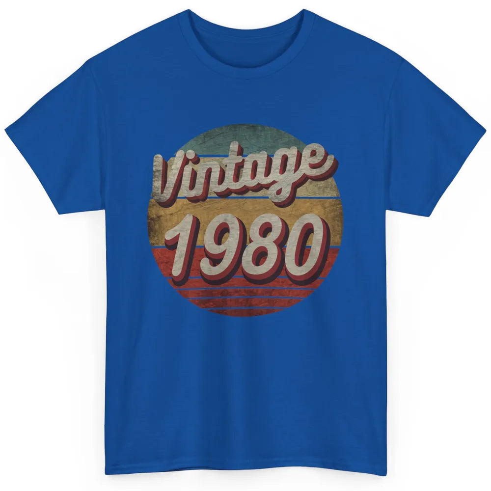 Retro Vintage 1980 Men Women Birthday Gift Born In 1980s Classic Unisex T-Shirt