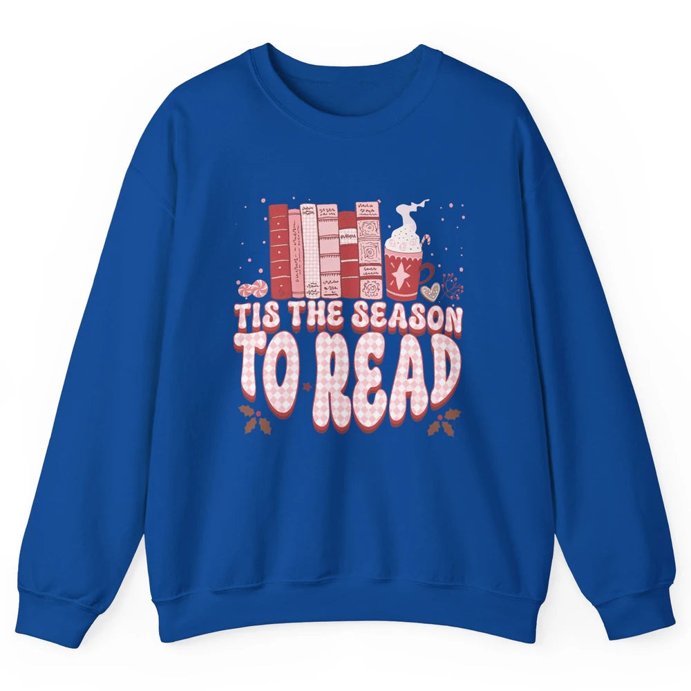 Tis The Season To Read Retro Christmas Book Reader Book Nerd Unisex Crewneck Sweatshirt