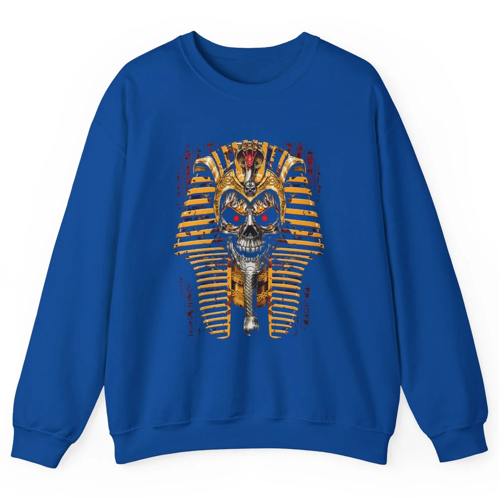 Ancient Egyptian Pyramid Skull King Tut Pharaoh Tutankhamun Unisex Crewneck Sweatshirt