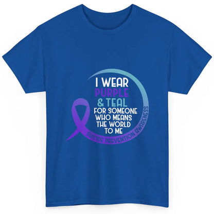 Wear Purple And Teal Ribbon Warrior Suicide Prevention Month Classic Unisex T-Shirt