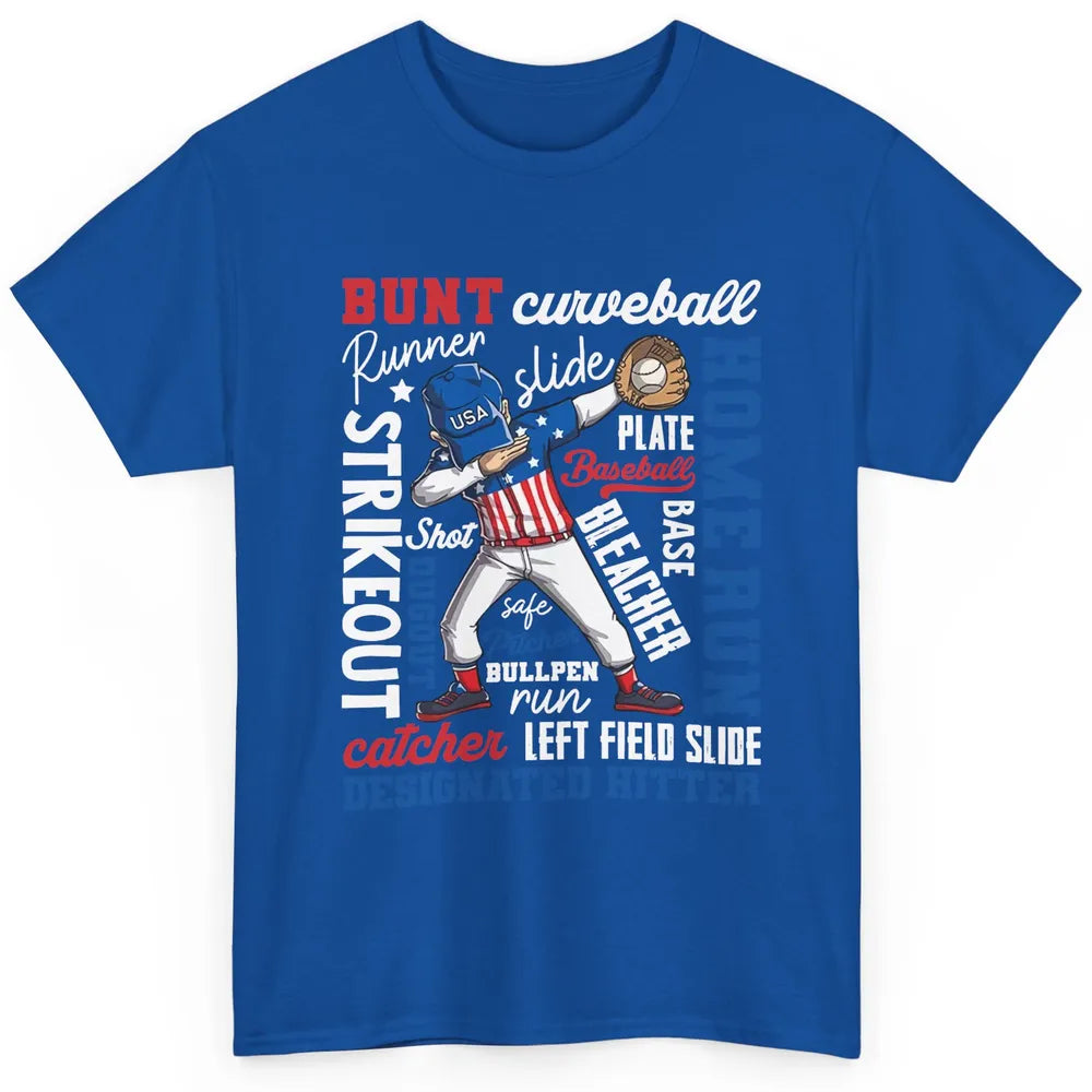 Baseball Dabbing 4th of July US Patriotic Baseball Players Classic Unisex T-Shirt