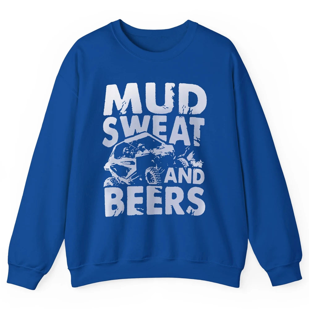 Retro UTV SXS Rider Mud Sweat And Beers ATV Offroad Riding Unisex Crewneck Sweatshirt