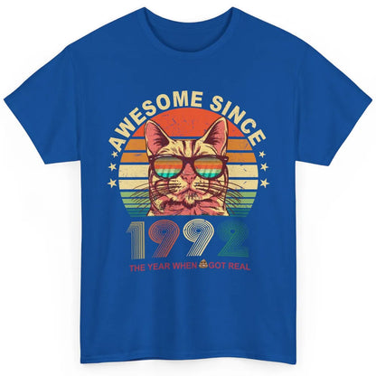 Vintage Cat Glasses Awesome Since 1992 30th Birthday Gift Classic Unisex T-Shirt