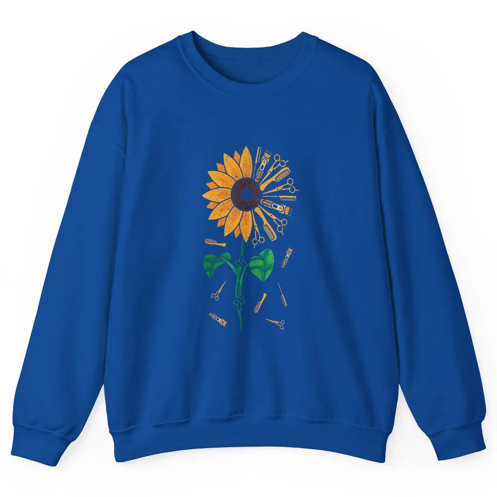 Barber Tool Sunflower Style Hairstylist Hairdresser Vintage Unisex Crewneck Sweatshirt