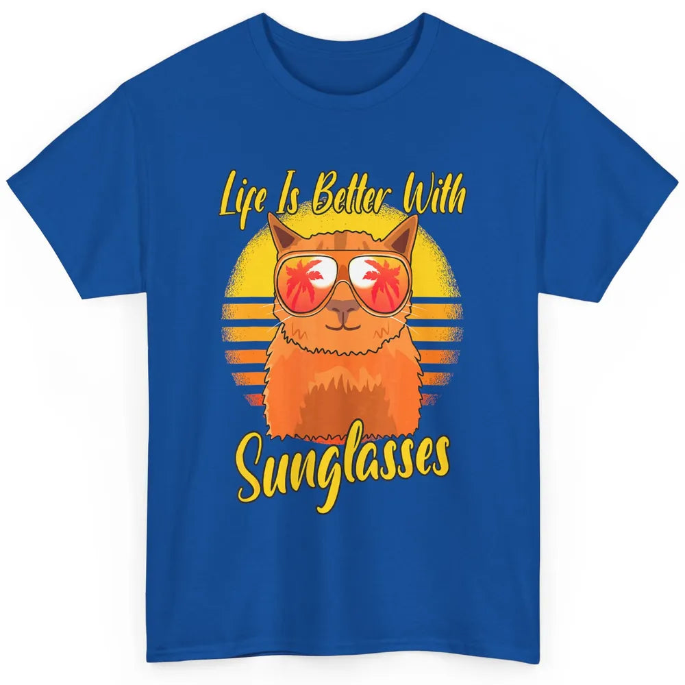 Better Sunglasses Orange Cat Summer Holiday Beach Vacation Classic Unisex T-Shirt