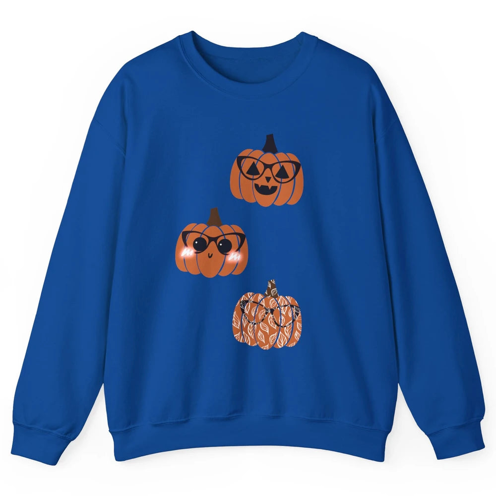 Three Pumpkin Eyeglasses Optician Life Halloween Optometrist Unisex Crewneck Sweatshirt