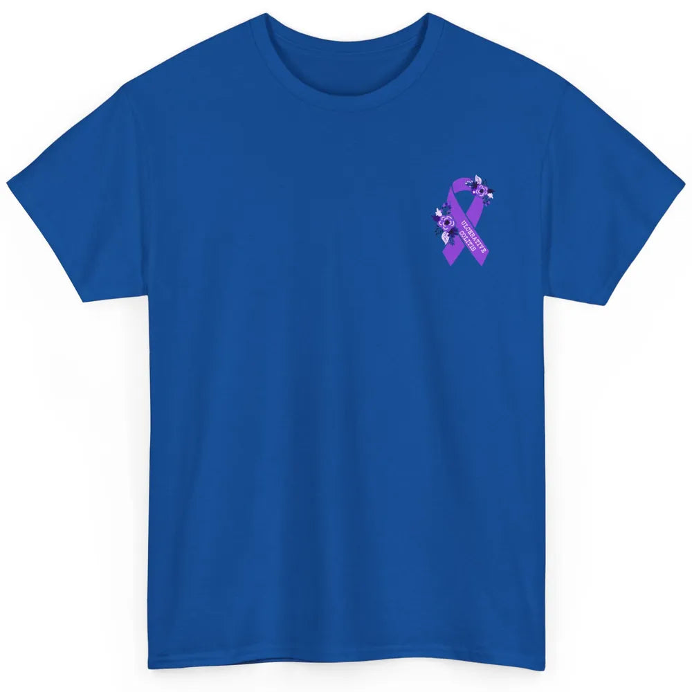 Ulcerative Colitis Awareness Floral Purple Ribbon Colitis Classic Unisex T-Shirt