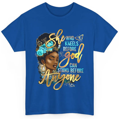 Black Girl She Who Kneels Before God Christian Afro Women Classic Unisex T-Shirt