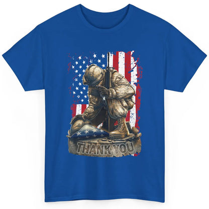 Vintage US Flag Veteran Thank You Military Boot Memorial Day Classic Unisex T-Shirt