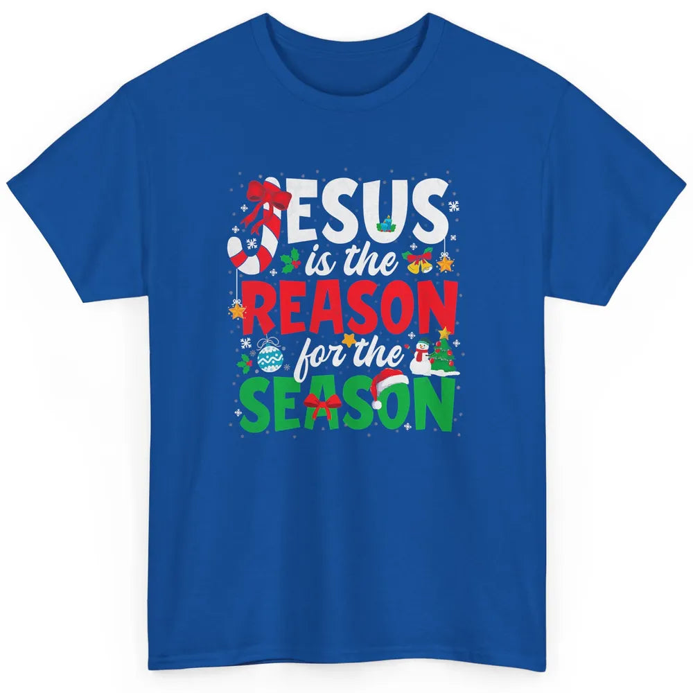 Merry Christmas Jesus The Reason For Season Xmas Candy Tree Classic Unisex T-Shirt