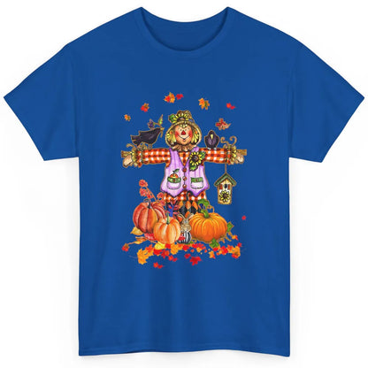 Scarecrow Autumn Hello Fall Pumpkin Thanksgiving Halloween Classic Unisex T-Shirt