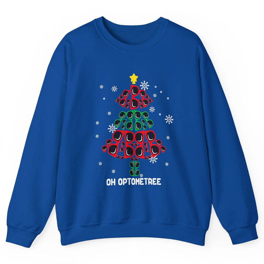 Glasses Christmas Tree Oh Optometree Optometry Optician Gift Unisex Crewneck Sweatshirt