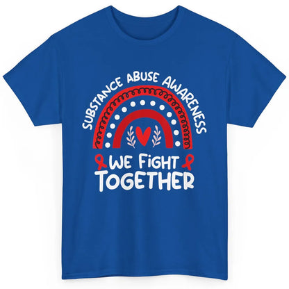 Fight Together Red Rainbow Leopard Substance Abuse Awareness Classic Unisex T-Shirt